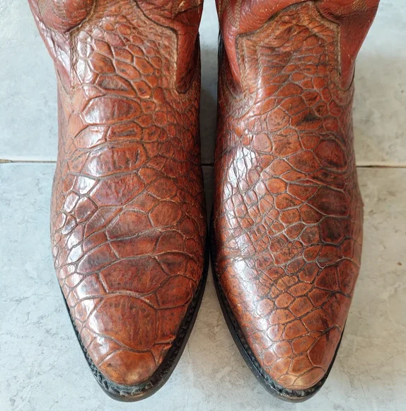 Pre Ban Sea Turtle Western Cowboy Boots - Picture 13 of 16
